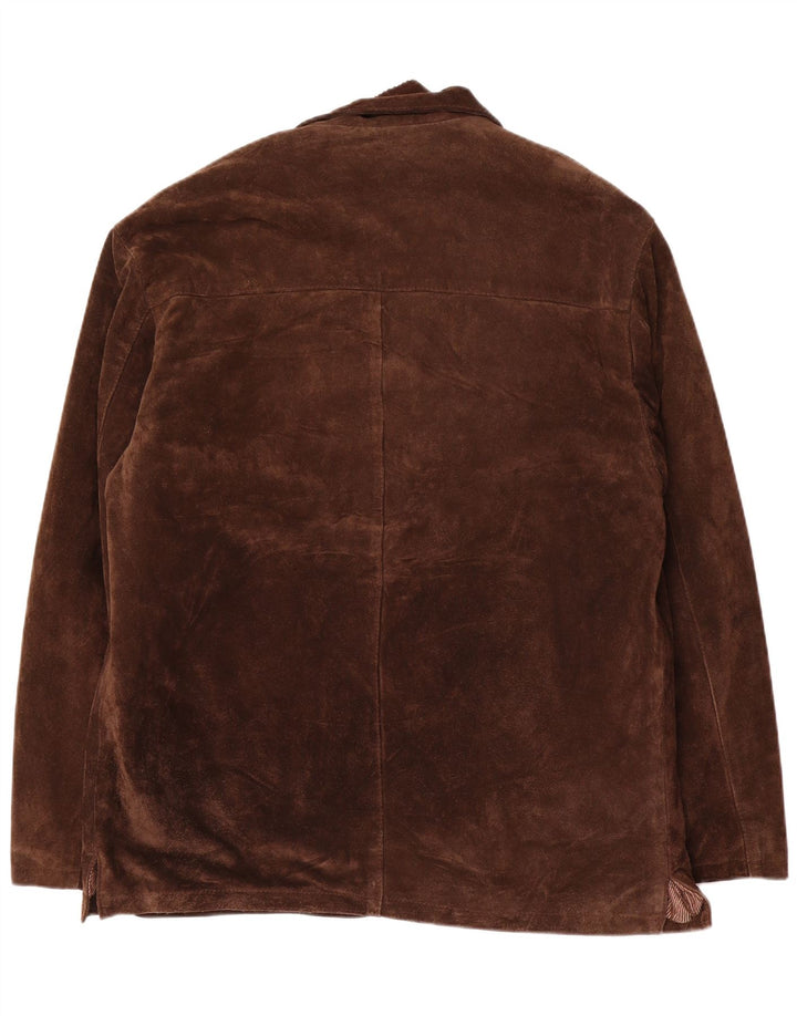 Jaqueta masculina de camurça J. C. Twidd IT 52 XL couro marrom