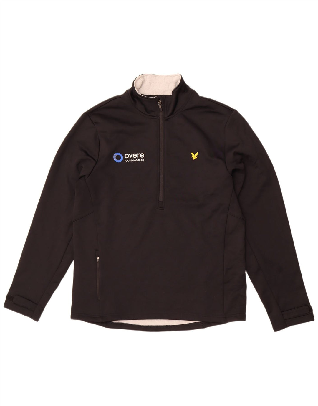 Moletom masculino Lyle & Scott com gola e zíper gráfico grande preto