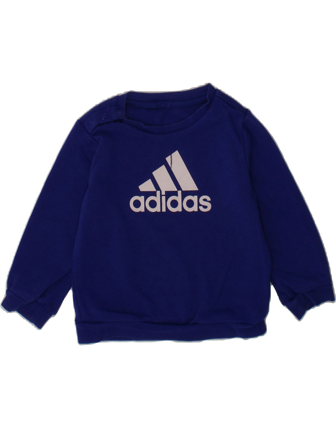 ADIDAS Baby Boys Graphic Sweatshirt Jumper 9-12 Months Navy Blue Cotton Vintage Adidas and Second-Hand Adidas from Messina Hembry 