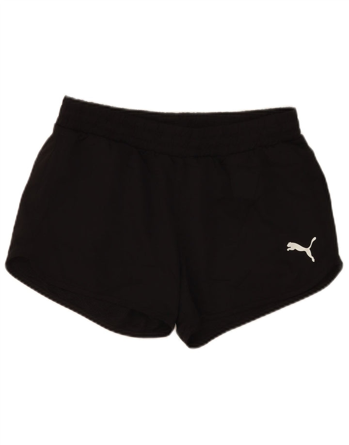 Shorts esportivos femininos Puma UK 10 pequeno poliéster preto