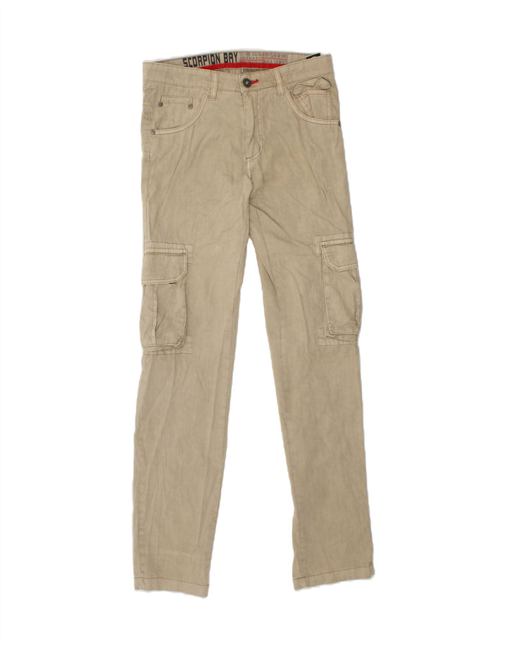 SCORPION BAY Mens Slim Cargo Trousers W31 L34 Beige Cotton Vintage Scorpion Bay and Second-Hand Scorpion Bay from Messina Hembry 