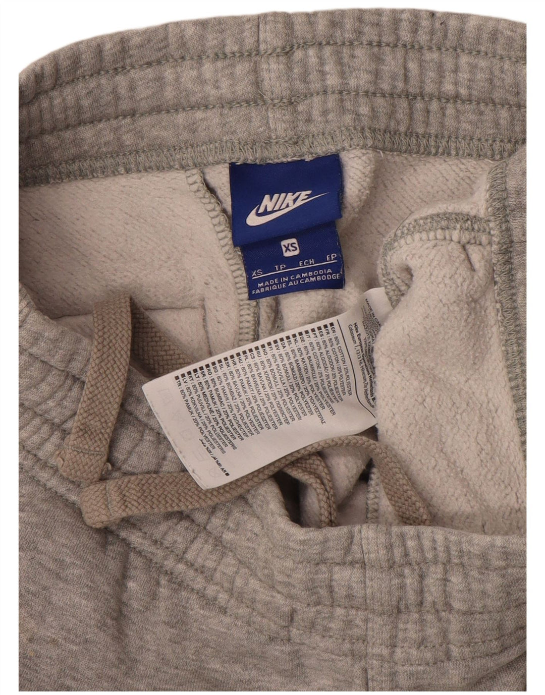 Calça de treino feminina Nike UK 6 XS cinza manchada de algodão