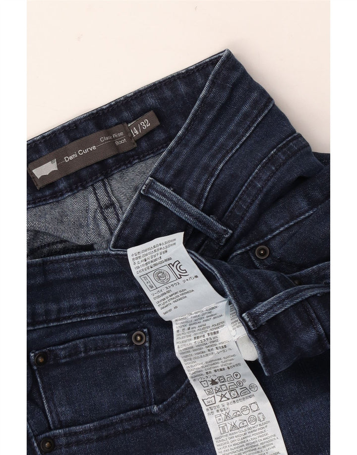 Jeans feminino Levi's Demi Curve Bootcut tamanho 14 grande W32 L32 azul marinho