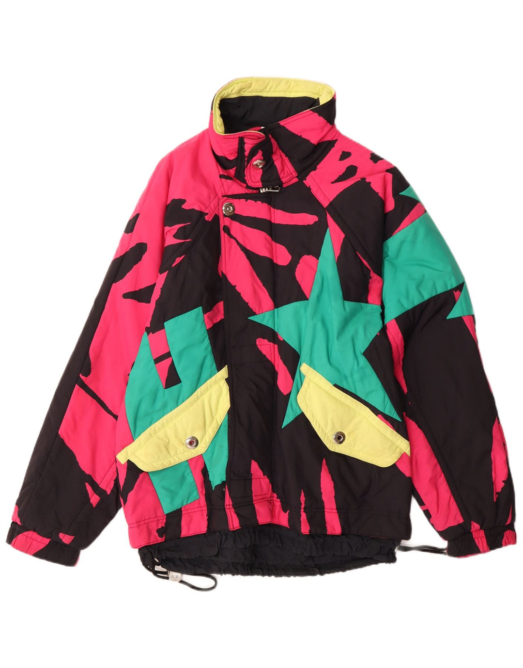 Jaqueta de esqui masculina Belfe com padrão abstrato UK 38 Nylon multicolorido médio