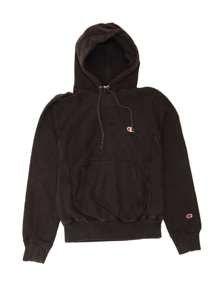 CHAMPION Mens Hoodie Jumper XS Black Cotton Vintage Champion and Second-Hand Champion from Messina Hembry 