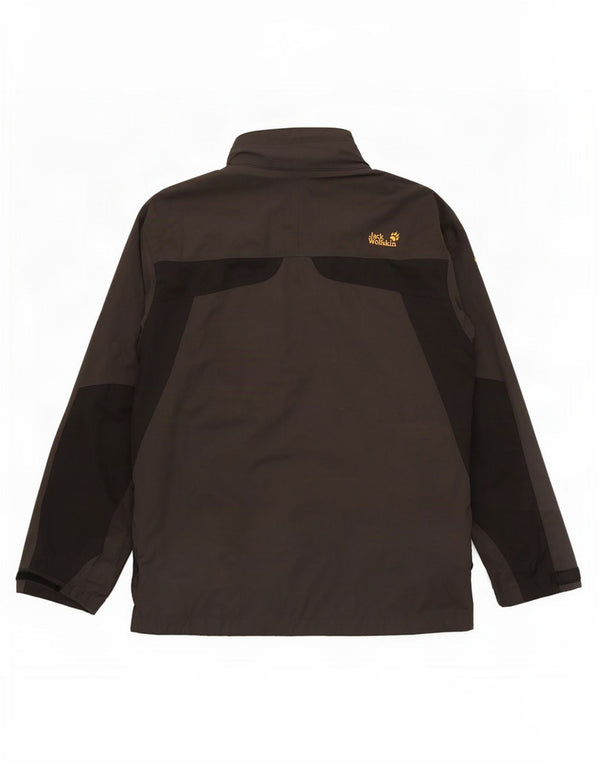 Jaqueta de chuva masculina Jack Wolfskin UK 50 3XL cáqui Colourblock poliamida