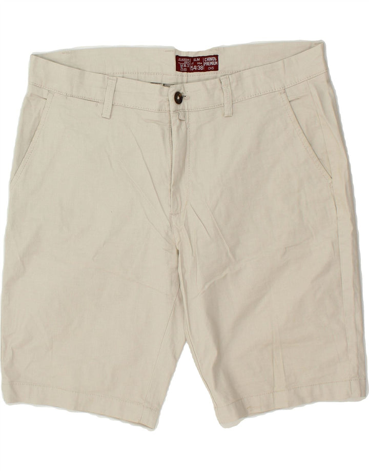 OVS Mens Slim Chino Shorts IT 54 2XL W38  White Cotton Vintage OVS and Second-Hand OVS from Messina Hembry 