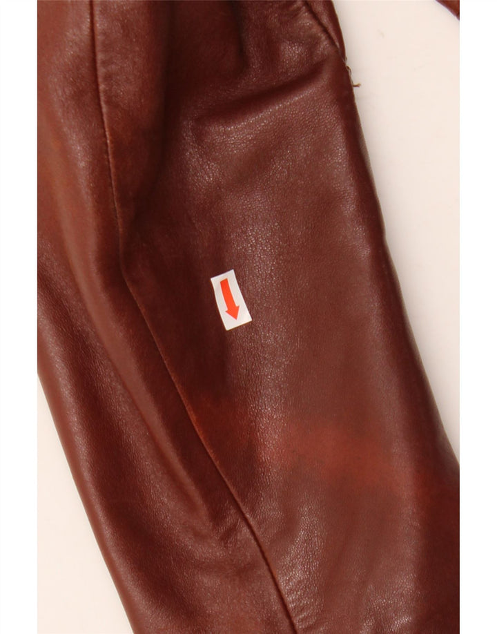 Jaqueta de couro feminina Emme IT 46 grande marrom