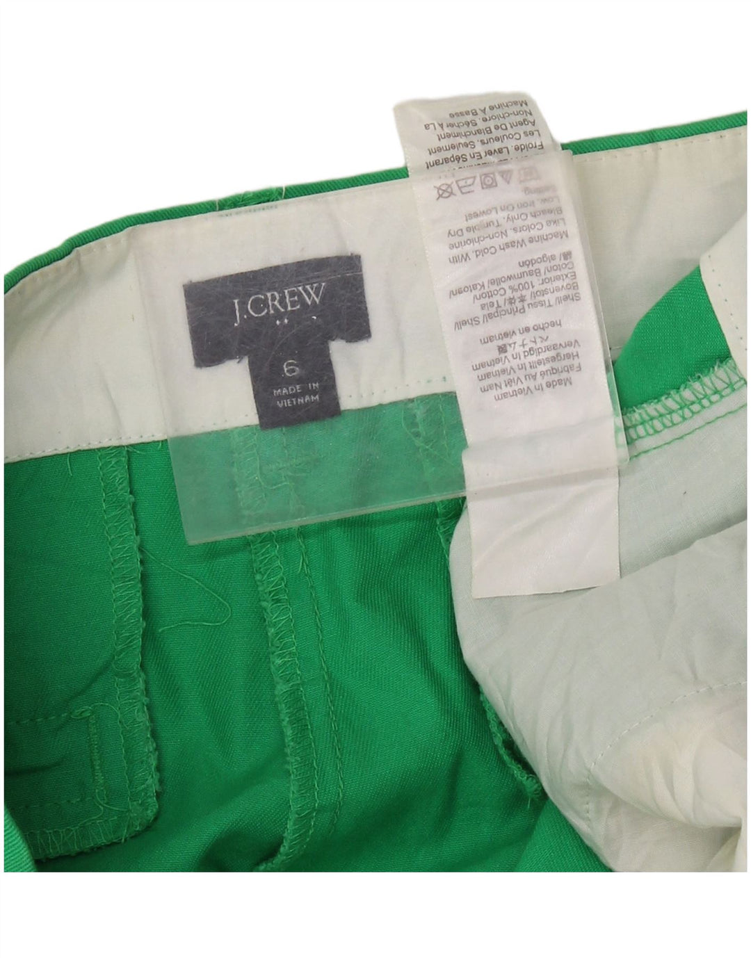 J. CREW Shorts Chino Feminino US 6 Médio W32 Algodão Verde