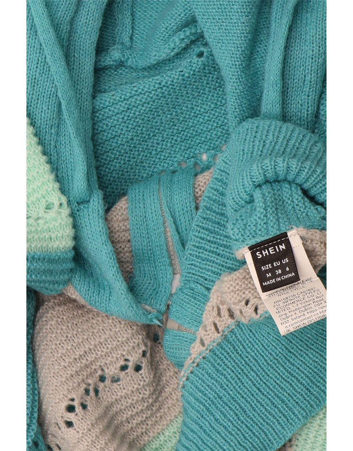 Suéter feminino Shein com zíper completo e grande tamanho Reino Unido 14 médio multicolorido