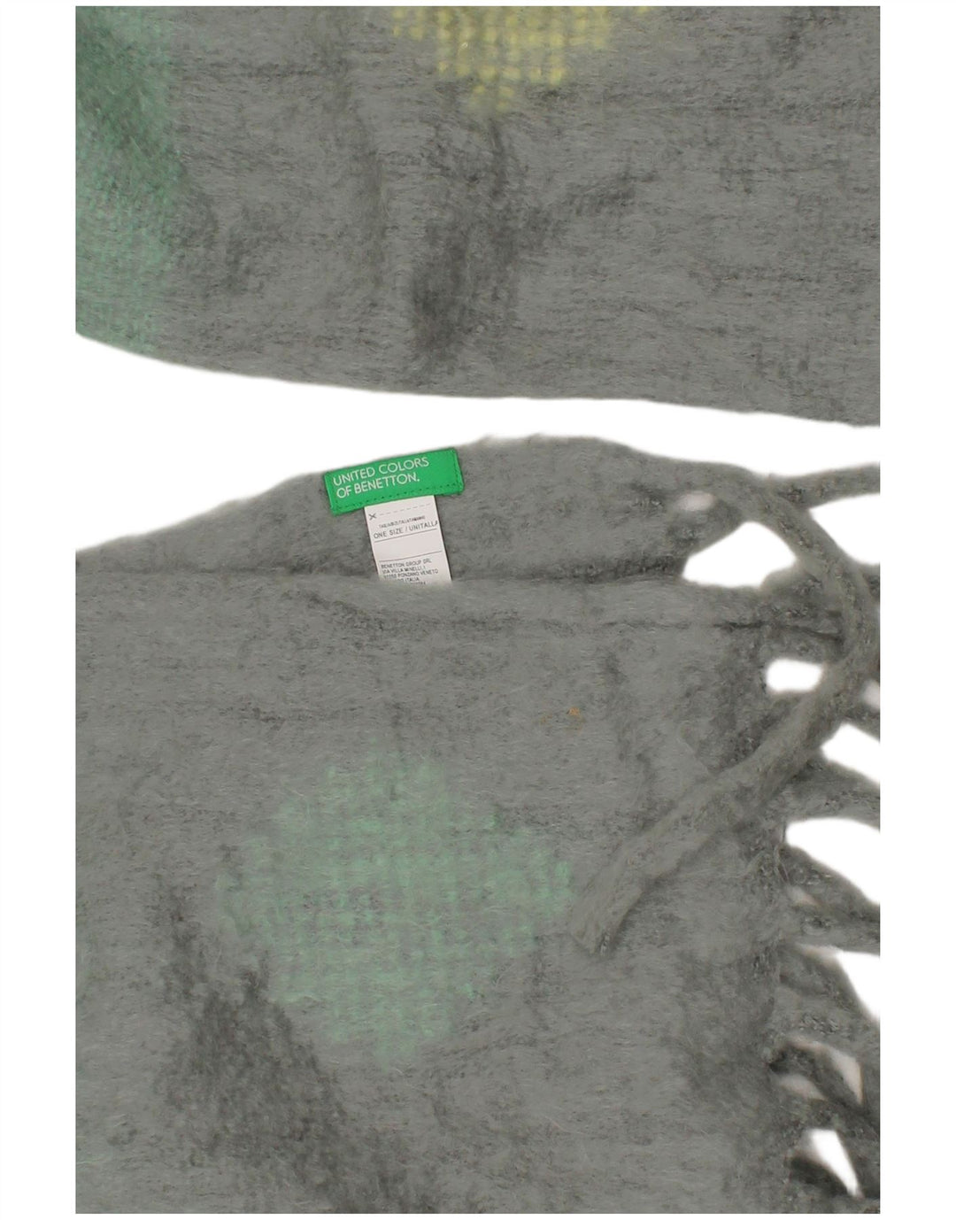 BENETTON Womens Rectangle Scarf One Size Multicoloured Colourblock Modern