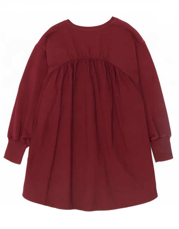 Vestido suéter feminino Zara Reino Unido 14 grande algodão borgonha