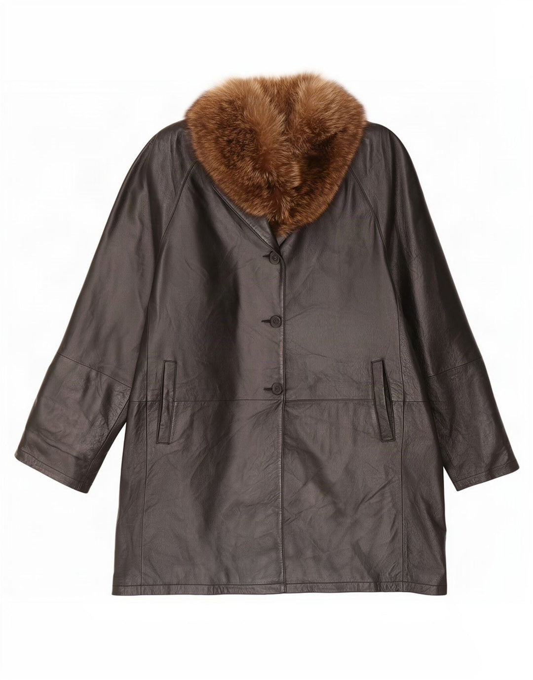 Casaco de couro oversized feminino vintage UK 18 XL preto