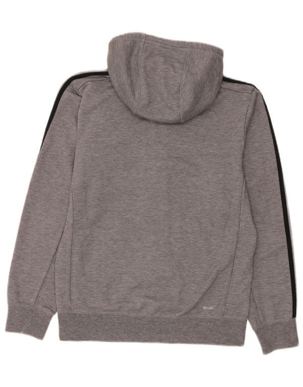 Suéter masculino Adidas Climalite Zip com capuz pequeno poliéster manchado cinza