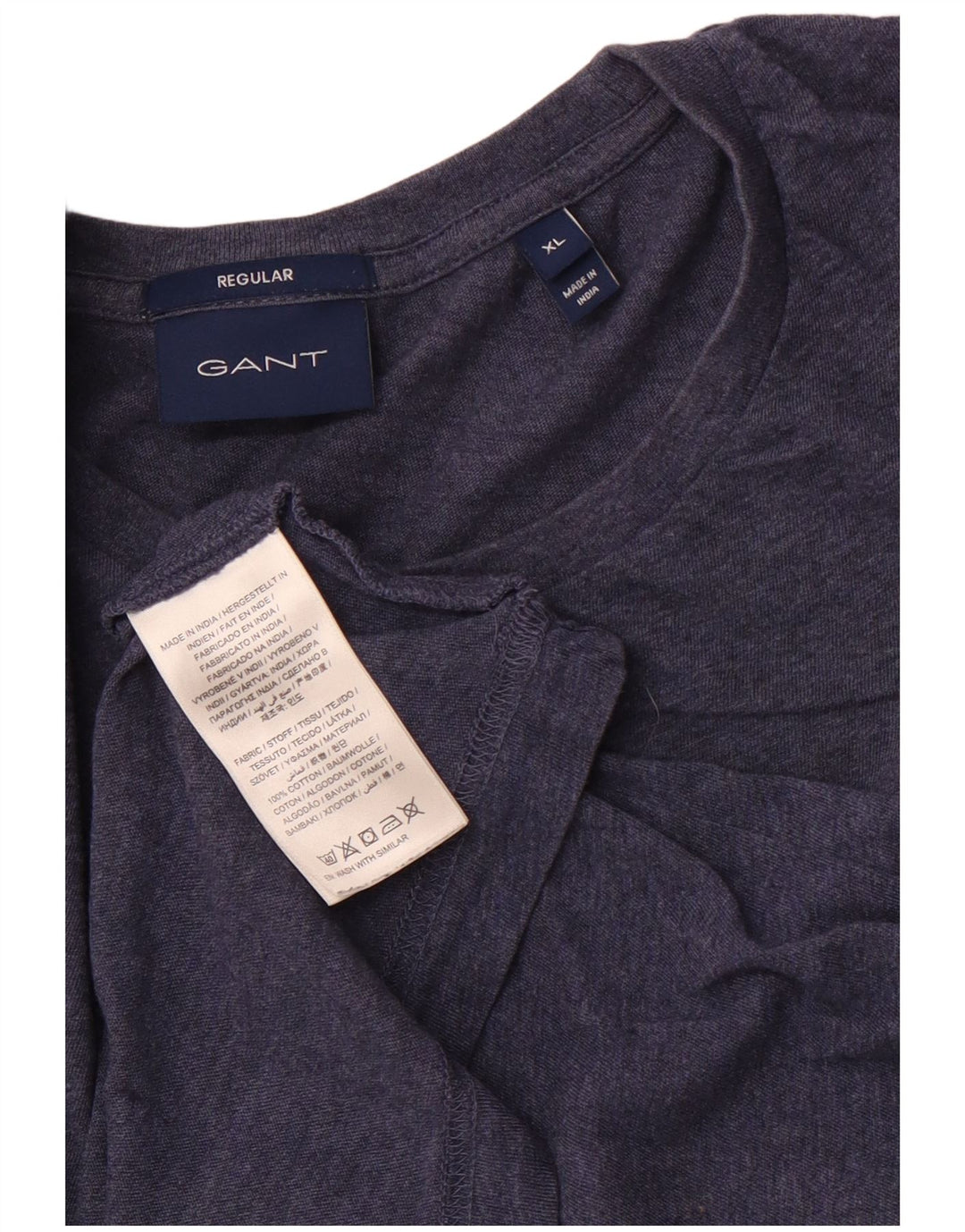 Camiseta masculina regular GANT XL algodão azul marinho