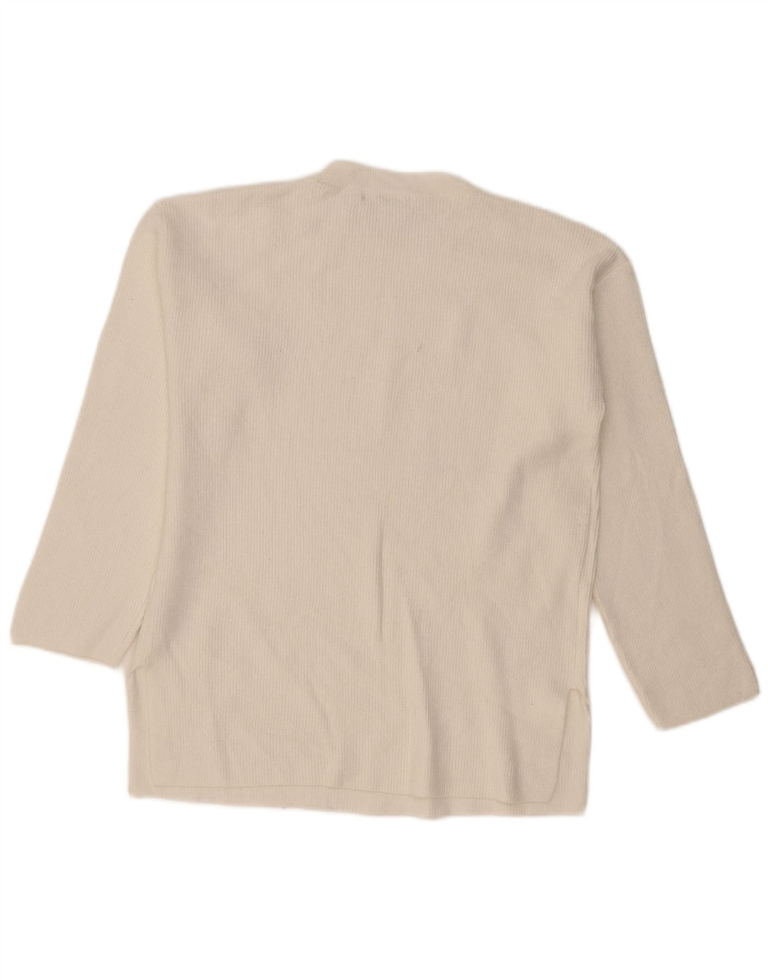 Suéter feminino Marks & Spencer com gola redonda Reino Unido 16 grande viscose branca