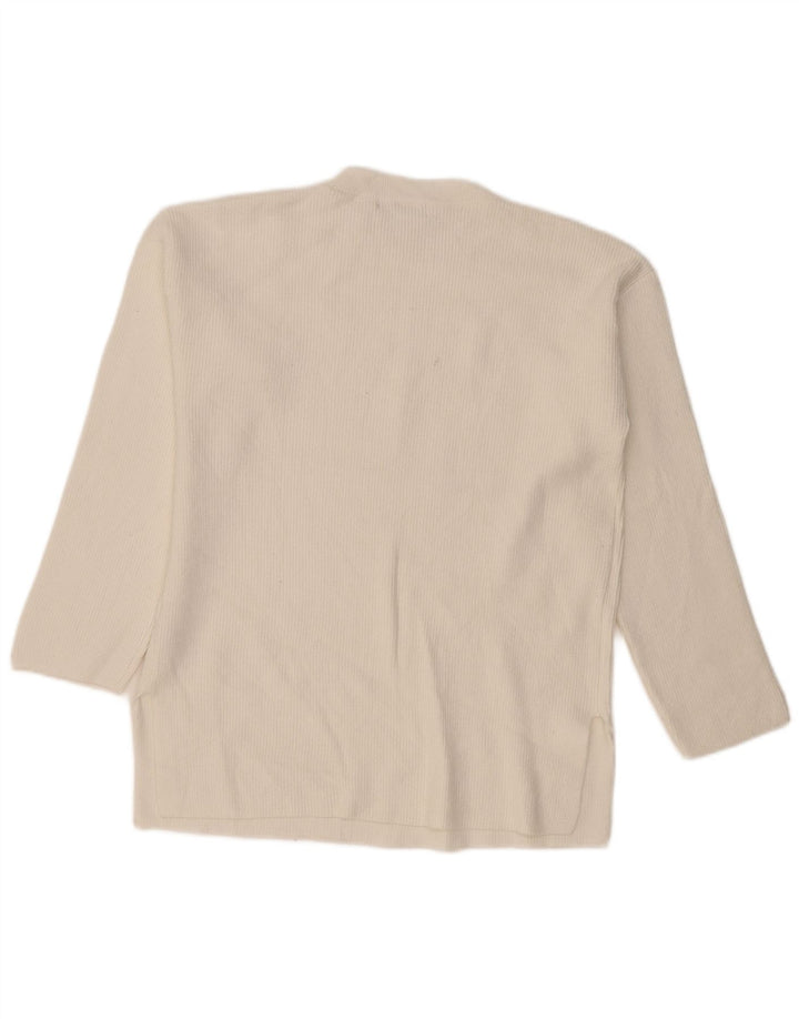 Suéter feminino Marks & Spencer com gola redonda Reino Unido 16 grande viscose branca