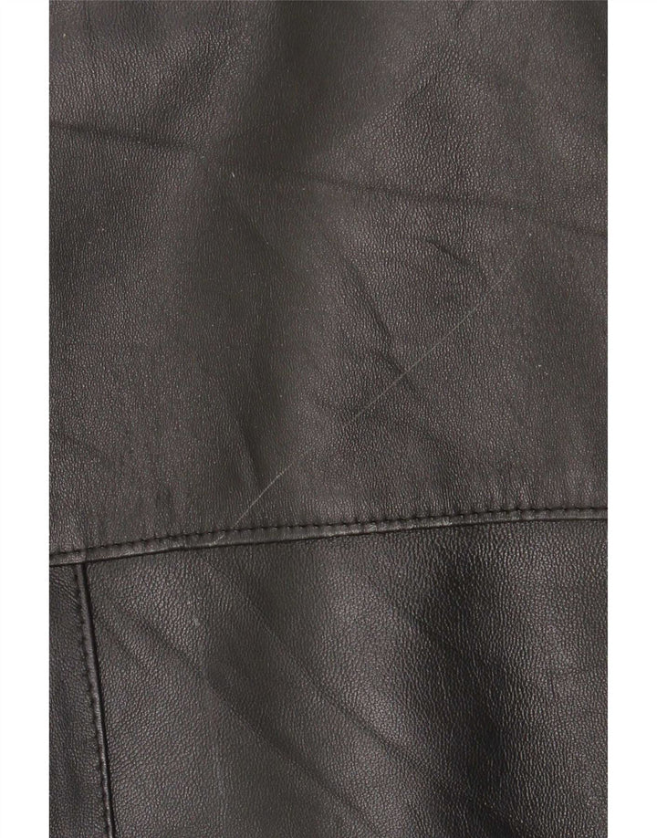 Jaqueta de couro vintage masculina regular fit UK 40 grande preta