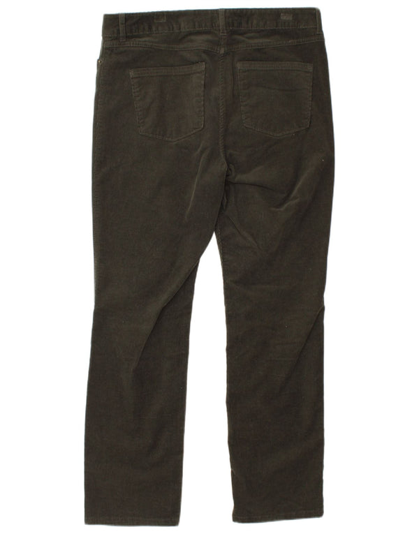 Calça feminina reta de veludo Marks & Spencer Reino Unido 14 grande W32 L28 marrom
