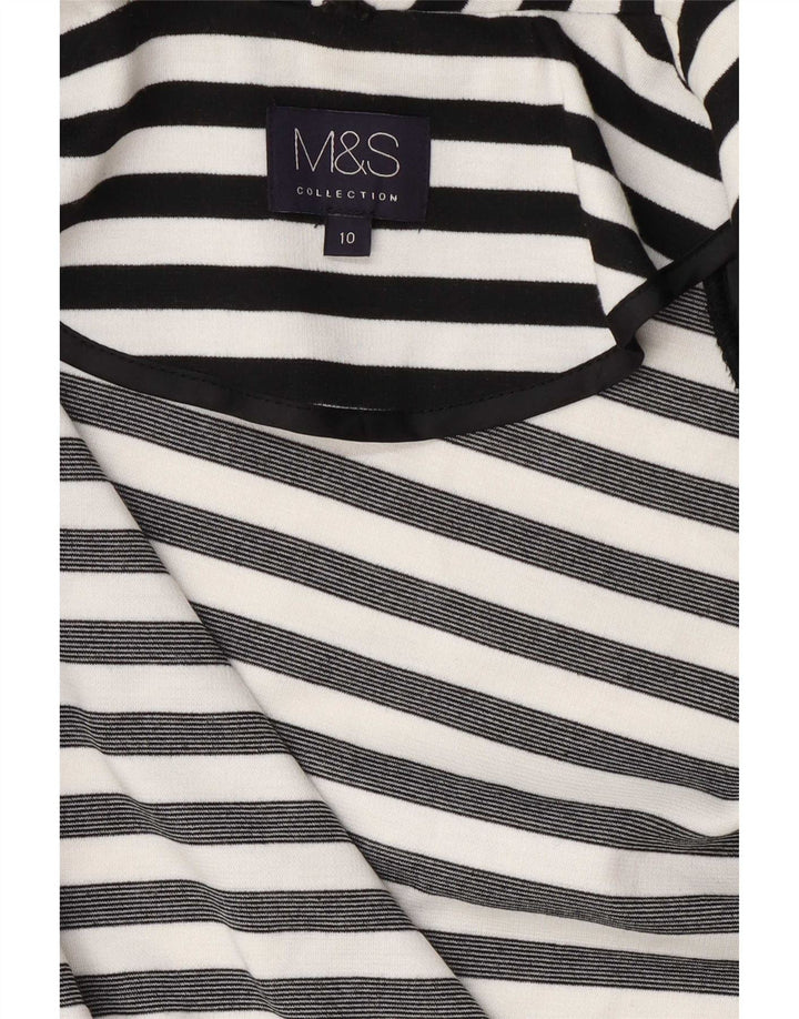 Jaqueta blazer feminina Marks & Spencer UK 10 pequena azul marinho listrada náutica