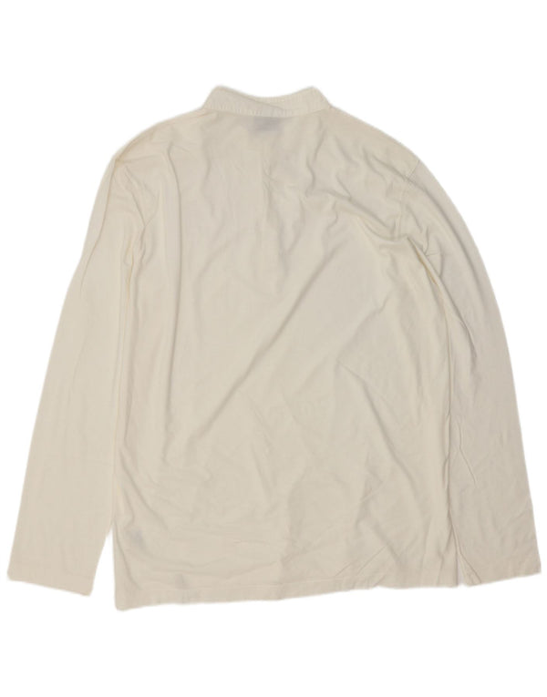 Camisa polo masculina Trussardi de manga comprida XL algodão branco