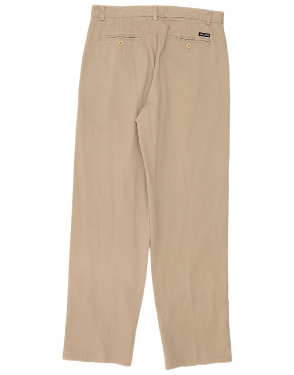 Calça Nautica Mens Rigger Classic Fit Chino W34 L34 Algodão Bege