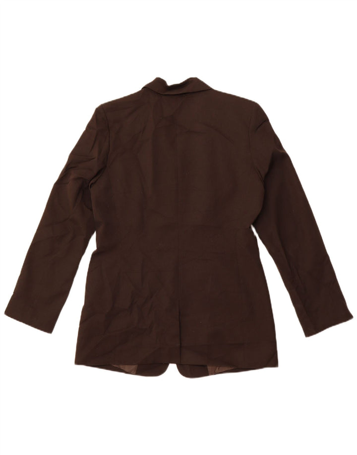 J. CREW Jaqueta blazer feminina de 4 botões EUA 6 lã marrom médio