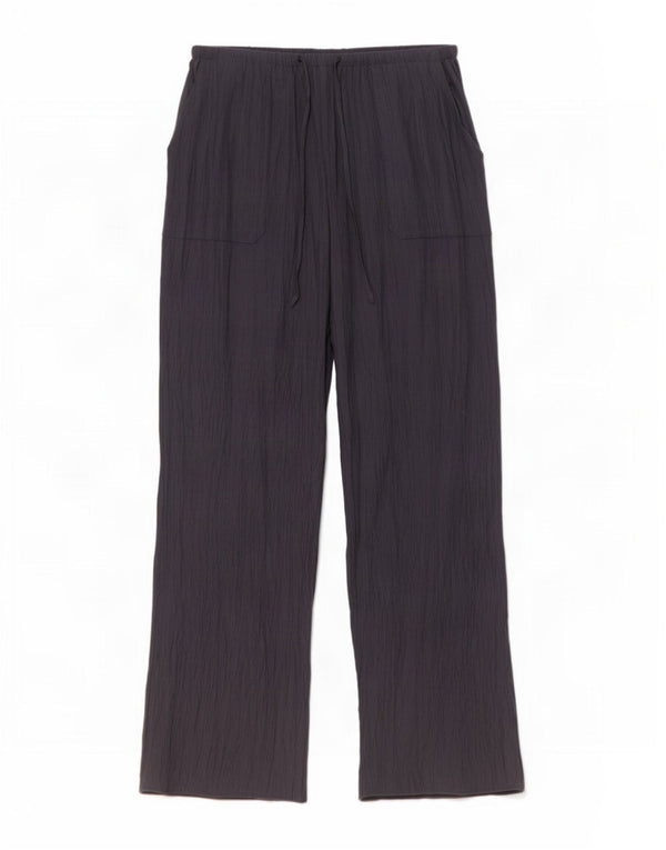 Zara Calça feminina casual de perna larga grande W32 L31 cinza viscose