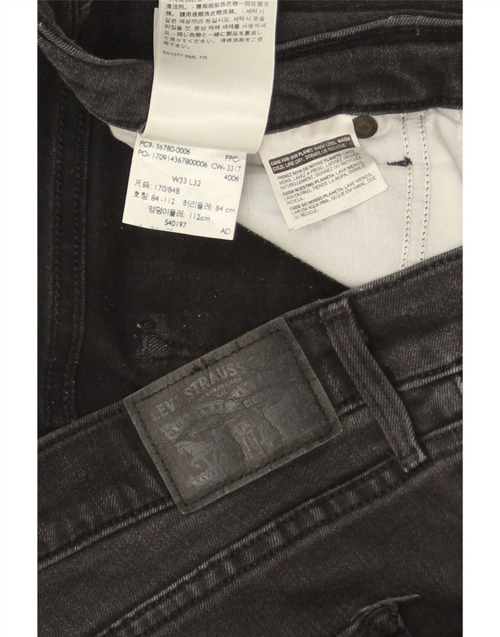 Jeans skinny masculino Levi's W33 L32 algodão cinza