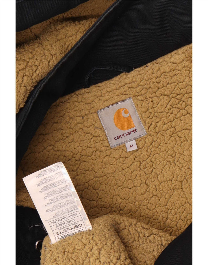 Jaqueta Parka masculina com capuz Carhartt Reino Unido 38 algodão preto médio