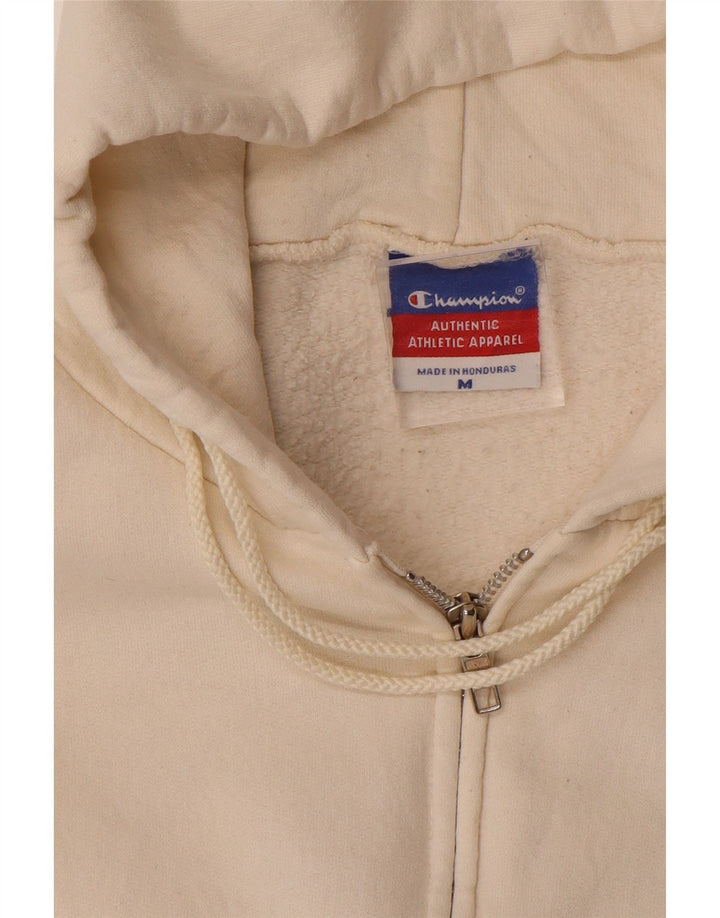CHAMPION Suéter masculino com capuz e zíper médio branco