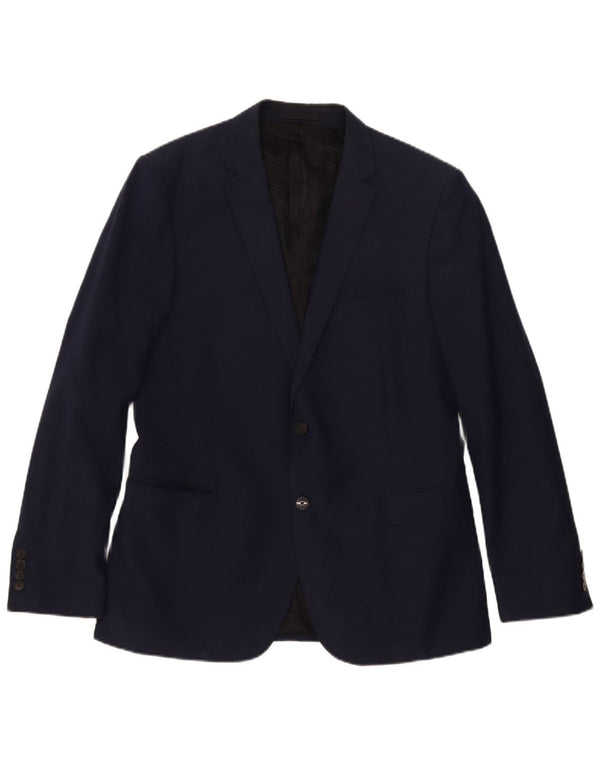 Jaqueta blazer masculina de 2 botões John Lewis Reino Unido 38 lã azul marinho médio