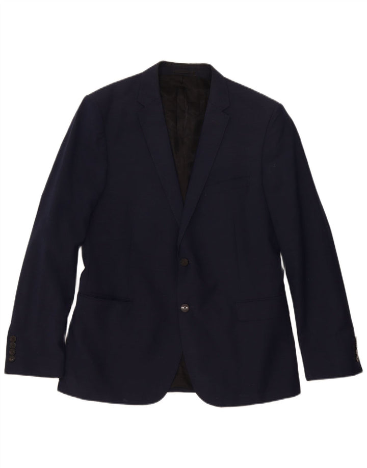 Jaqueta blazer masculina de 2 botões John Lewis Reino Unido 38 lã azul marinho médio