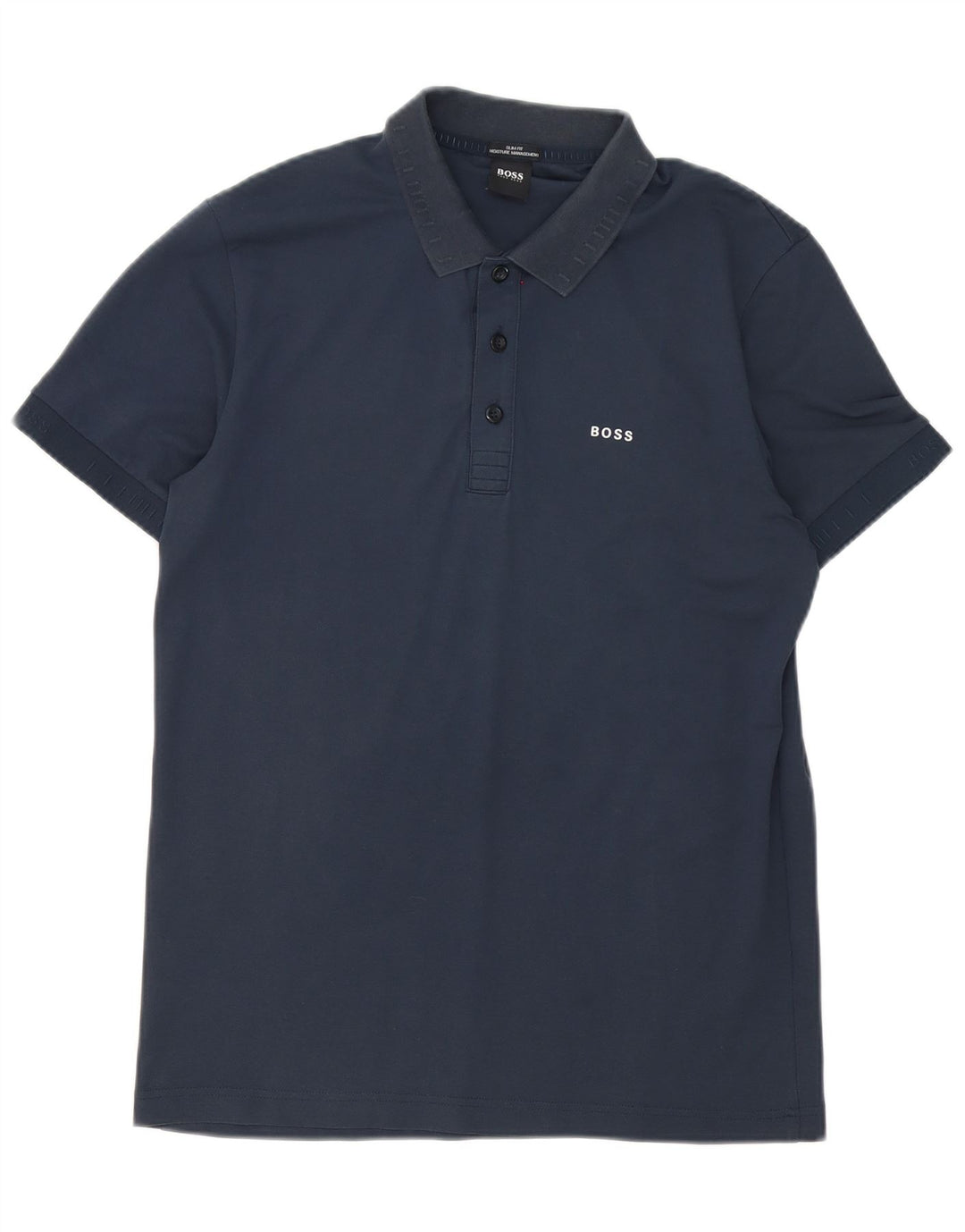 Camisa polo masculina Hugo Boss Slim Fit azul marinho médio