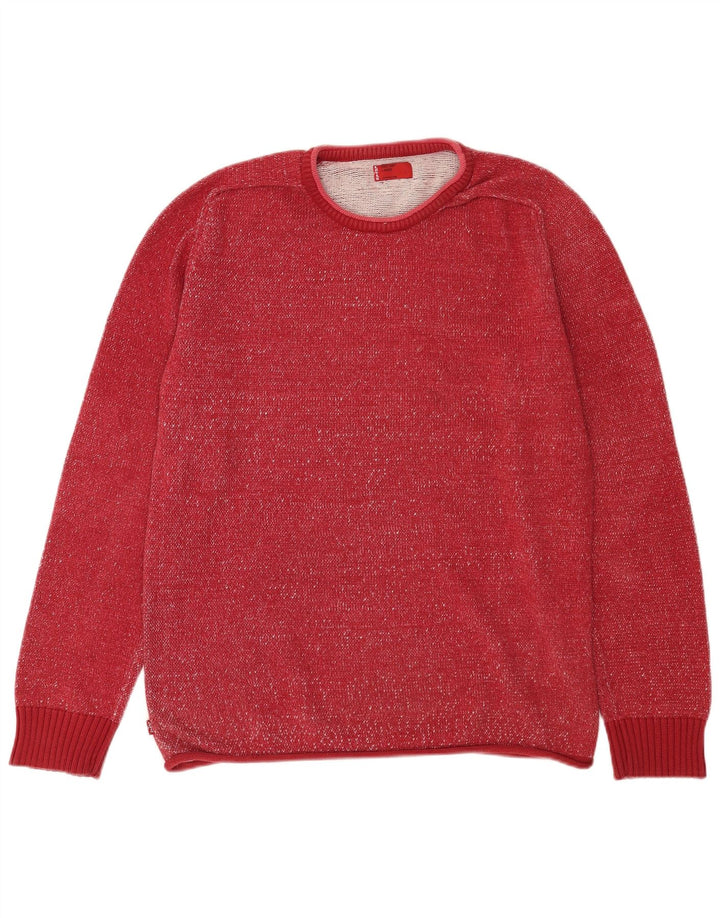 Suéter masculino Levi's com gola redonda, grande algodão manchado vermelho