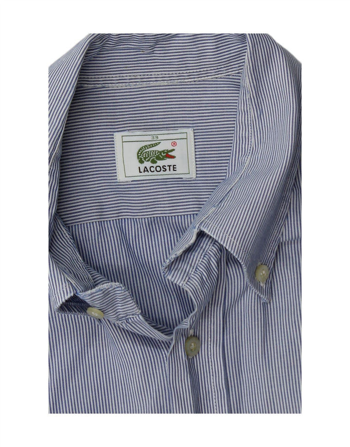 Camisa masculina LACOSTE tamanho 39 risca de giz azul médio