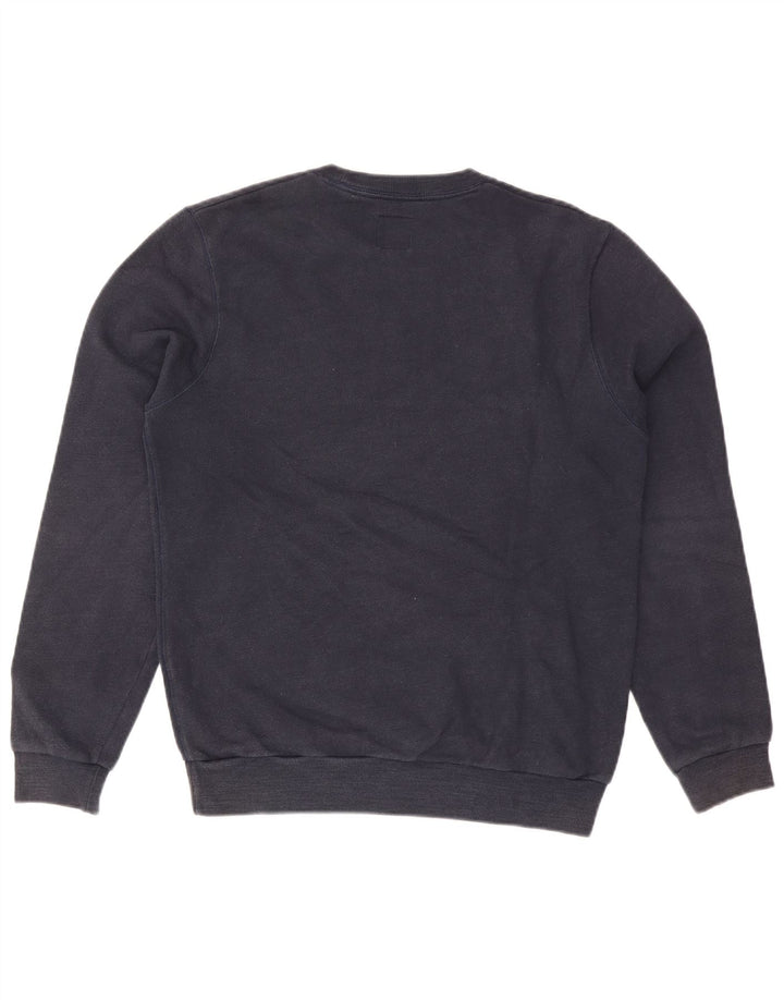 Jack Wills moletom gráfico masculino jumper médio azul marinho algodão