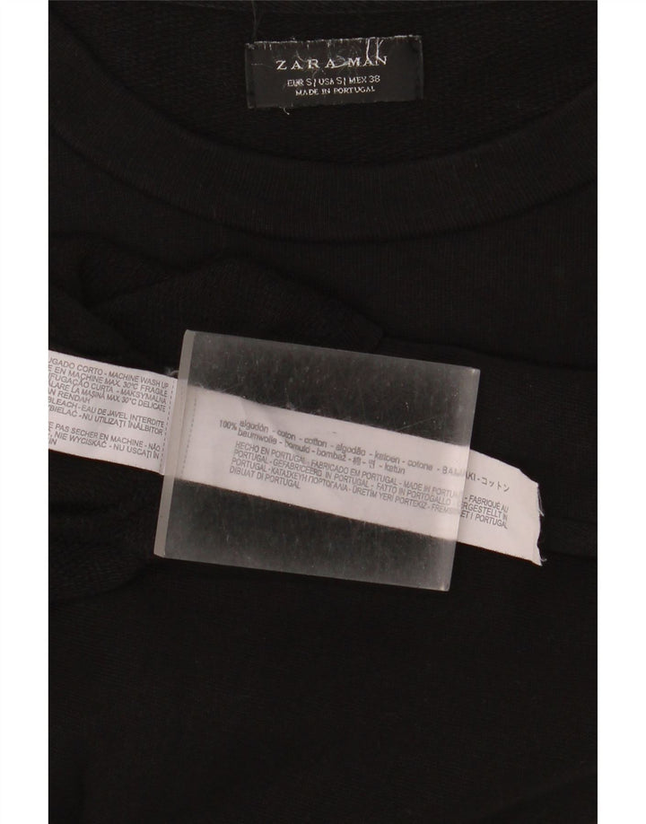 Camiseta masculina Zara Top pequeno algodão preto