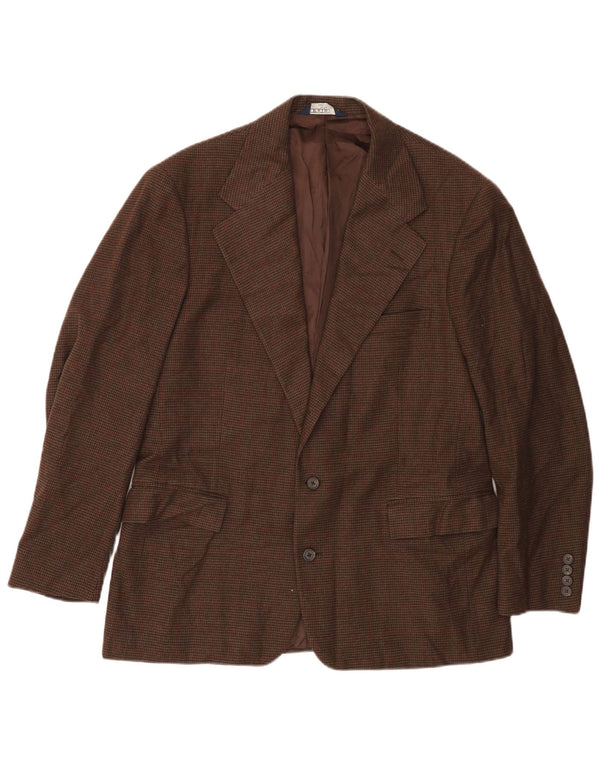 Jaqueta Blazer Masculina Polo Ralph Lauren com 2 Botões Reino Unido 42 Grande Marrom Houndstooth