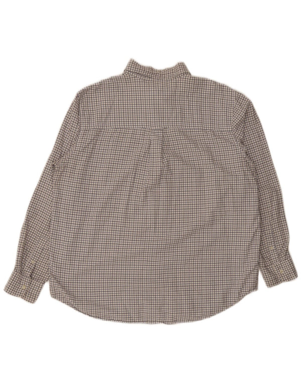 Camisa masculina Chaps Regular Fit XL algodão xadrez branco