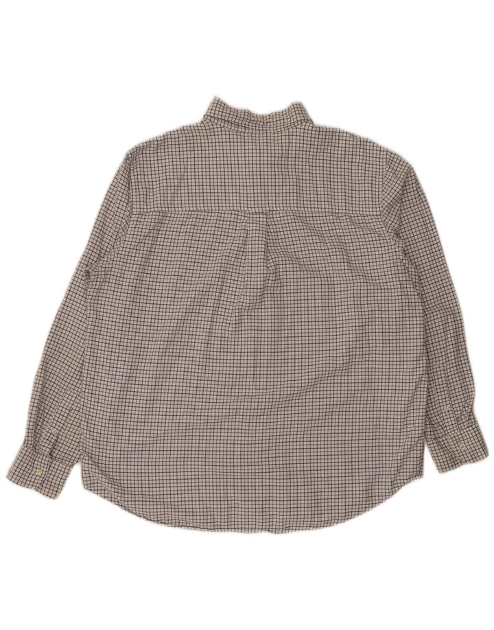 Camisa masculina Chaps Regular Fit XL algodão xadrez branco
