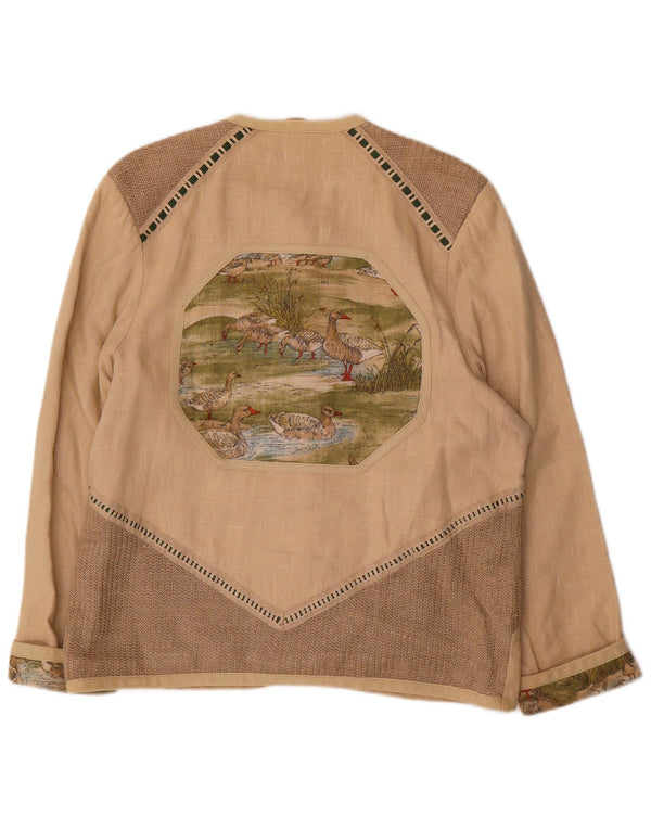 Jaqueta blazer feminina vintage de grandes dimensões com 5 botões UE 40 bege médio