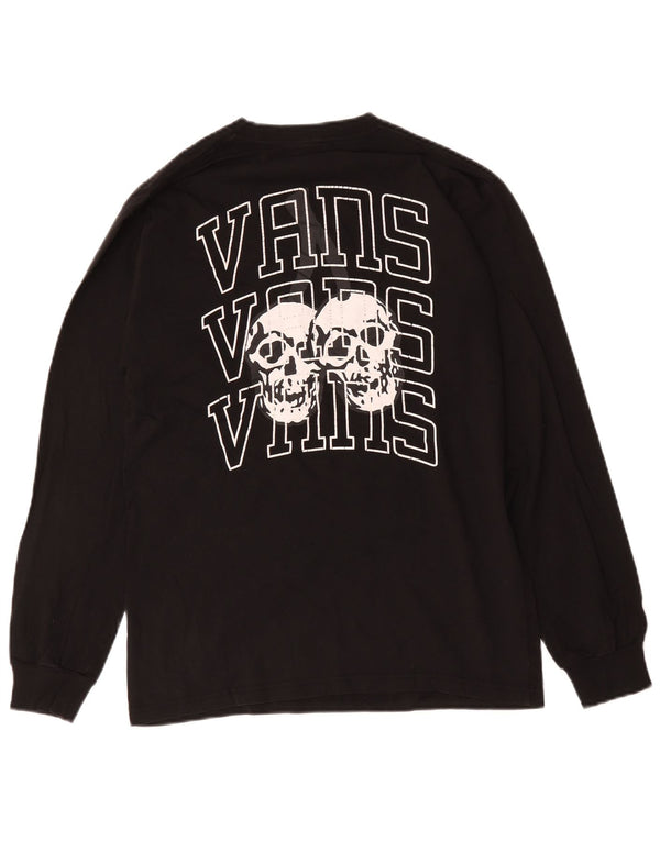 Vans Mens Graphic Top Manga Longa Médio Algodão Preto
