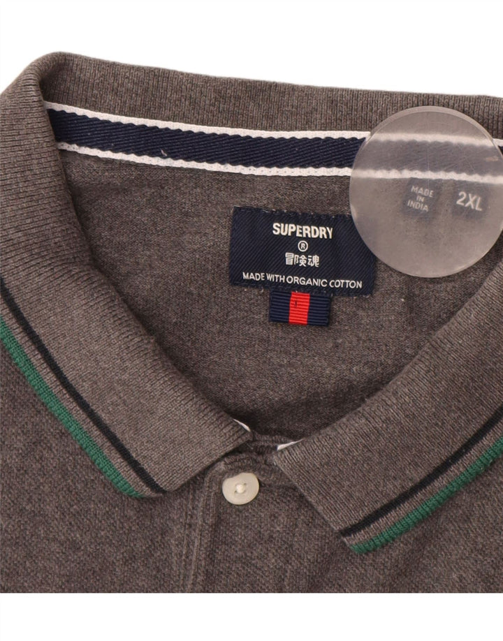 Camisa polo masculina Superdry 2XL algodão cinza