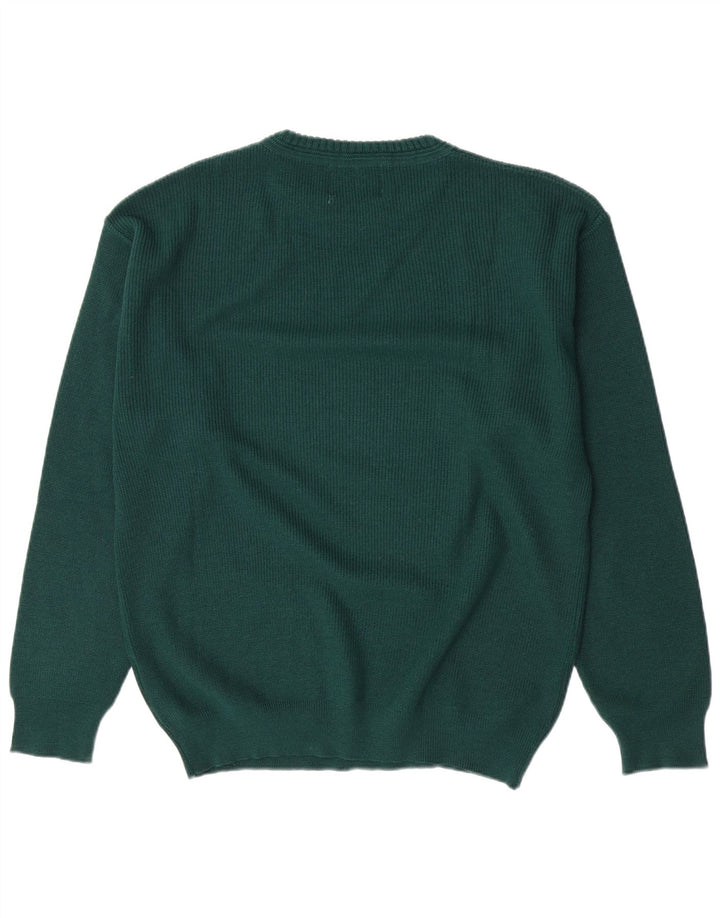 Suéter masculino Explorer com gola redonda e gola redonda IT 50 lã verde médio