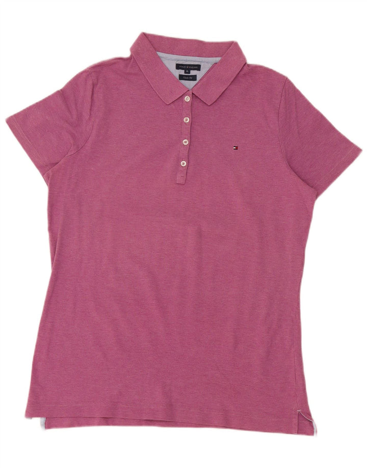 Camisa polo feminina TOMMY HILFIGER Classic Fit Reino Unido 18 XL algodão rosa