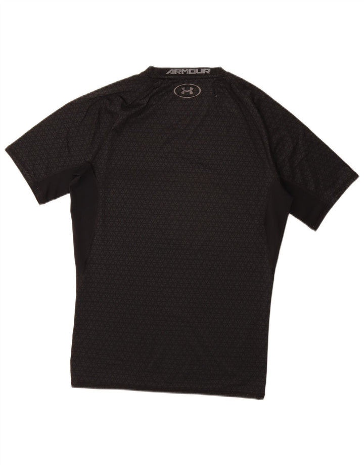 UNDER ARMOUR Camiseta masculina Heat Gear Top grande cinza geométrico sintético
