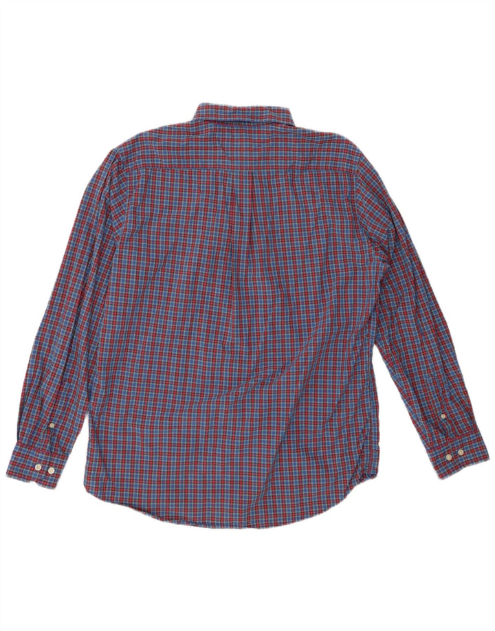 Camisa masculina TOMMY HILFIGER Heritage grande algodão xadrez azul