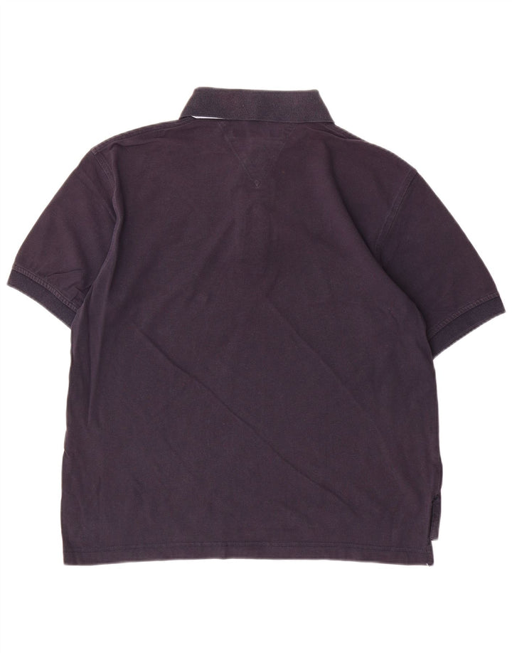 Camisa polo masculina Tommy Hilfiger média algodão azul marinho