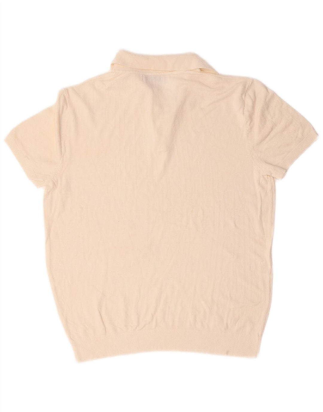 Zara Suéter masculino de manga curta com gola polo médio off white